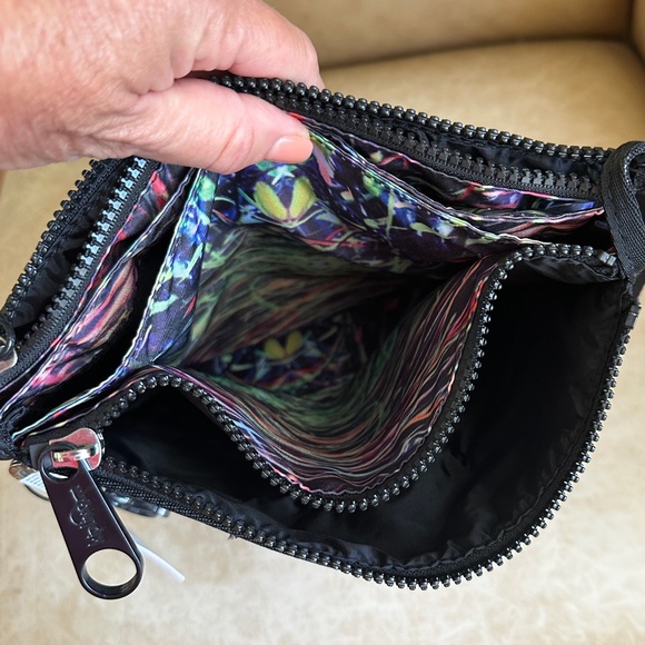 Kipling Crossbody/Shoulder Bag Splash Rainbow Abstract Print Black/Multi NWT - Picture 9 of 16